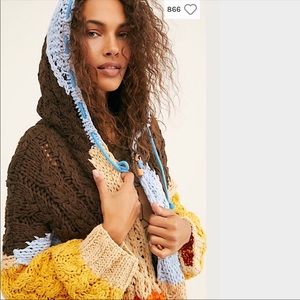 Free People Perfectly Patched Hooded Sweater Cardi